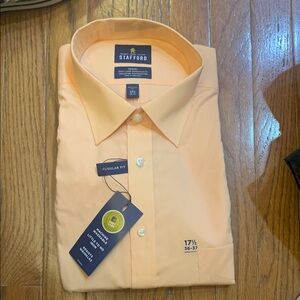 Stafford Orange Dress Shirt Classic Long-Sleeve